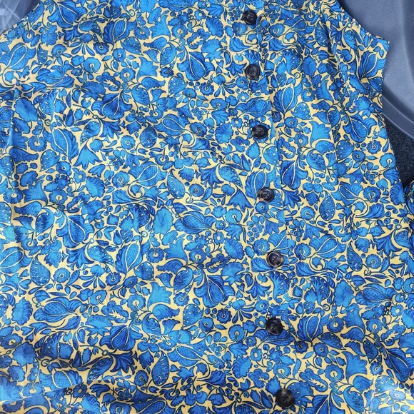 Ann Taylor Blue and Yellow Floral Midi Dress - Picture 2 of 8